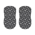 White And Grey Snowflake Pattern Print Bar Stool Covers