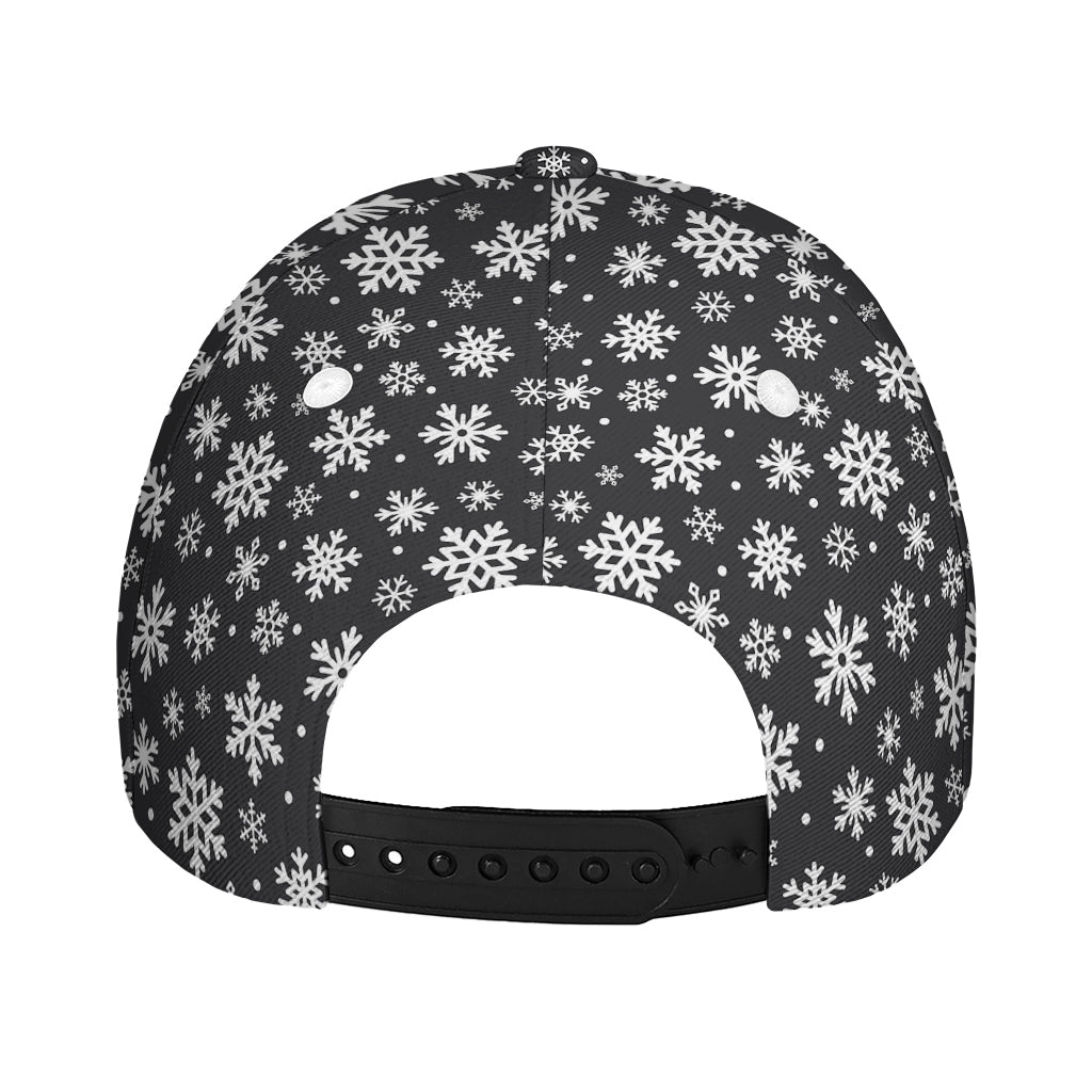 White And Grey Snowflake Pattern Print Baseball Cap