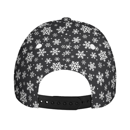 White And Grey Snowflake Pattern Print Baseball Cap