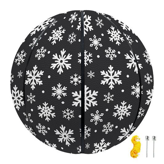 White And Grey Snowflake Pattern Print Basketball
