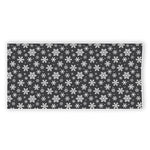 White And Grey Snowflake Pattern Print Beach Towel