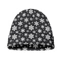 White And Grey Snowflake Pattern Print Beanie