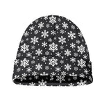 White And Grey Snowflake Pattern Print Beanie