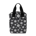 White And Grey Snowflake Pattern Print Bible Tote Bag