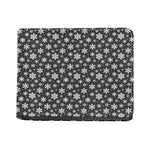 White And Grey Snowflake Pattern Print Bifold Wallet
