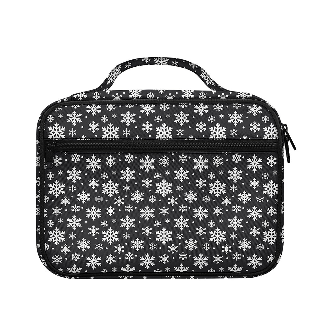 White And Grey Snowflake Pattern Print Briefcase Bible Bag