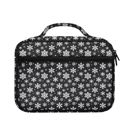 White And Grey Snowflake Pattern Print Briefcase Bible Bag