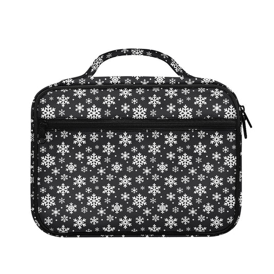 White And Grey Snowflake Pattern Print Briefcase Bible Bag