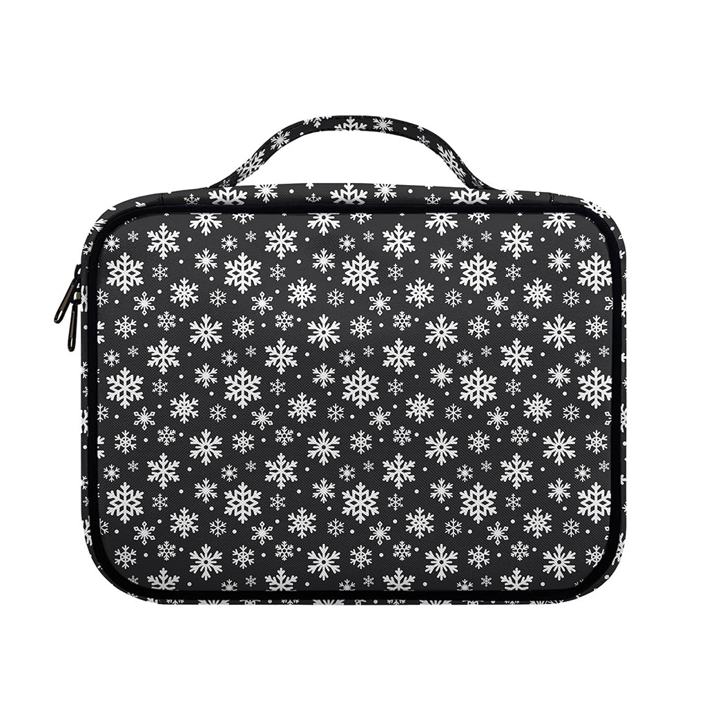 White And Grey Snowflake Pattern Print Briefcase Bible Bag