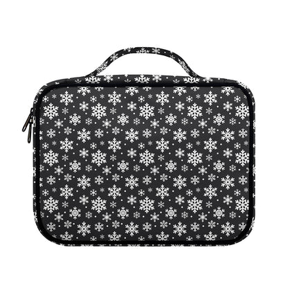 White And Grey Snowflake Pattern Print Briefcase Bible Bag