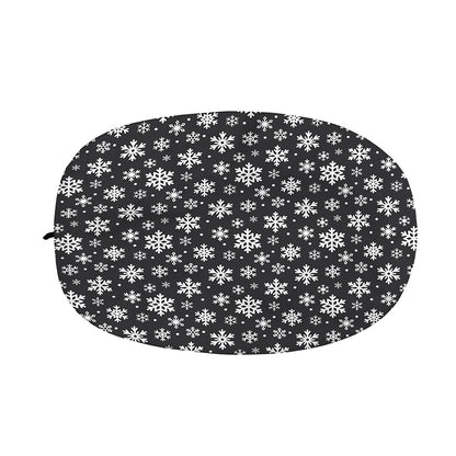 White And Grey Snowflake Pattern Print Car Side Mirror Covers