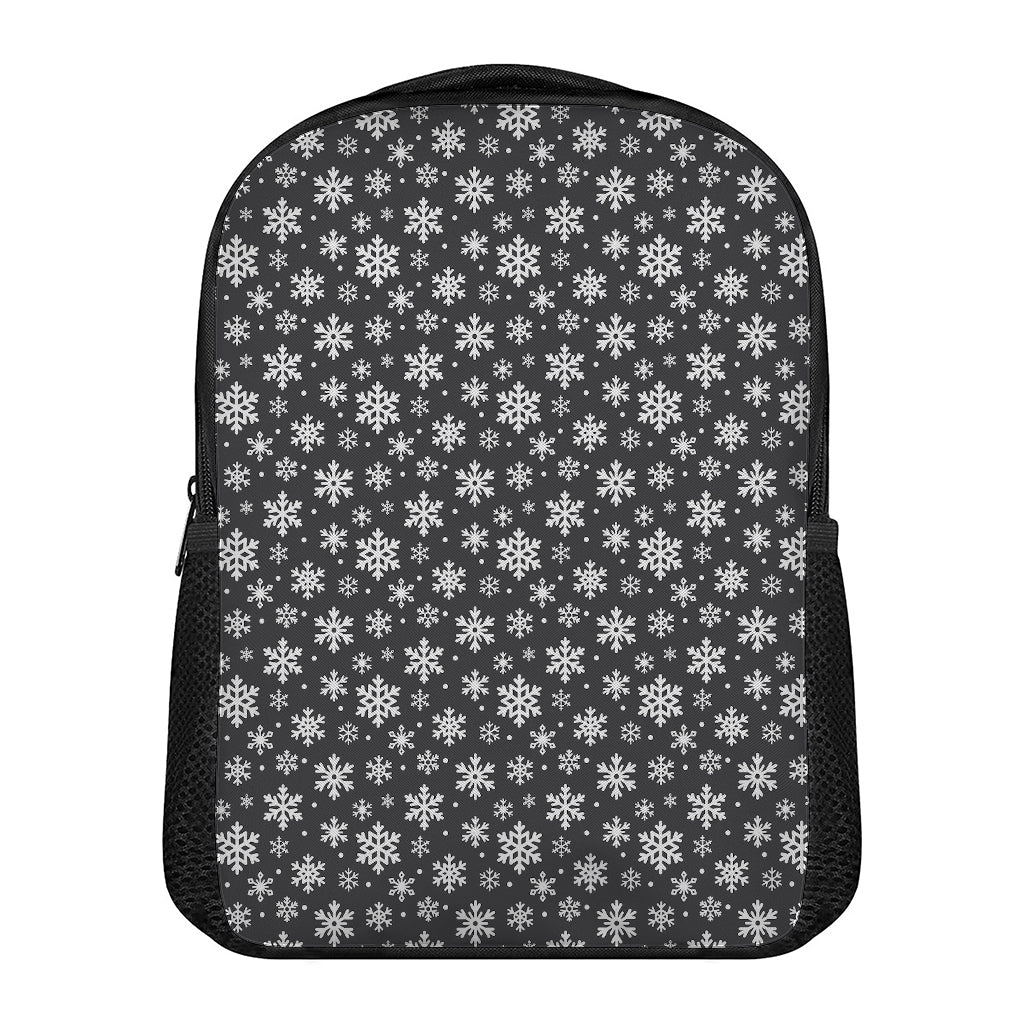 White And Grey Snowflake Pattern Print Casual Backpack