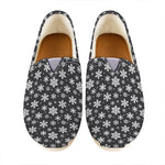 White And Grey Snowflake Pattern Print Casual Shoes