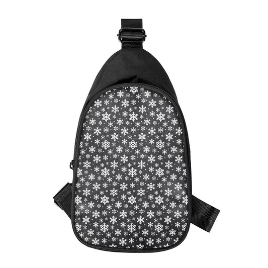 White And Grey Snowflake Pattern Print Chest Bag