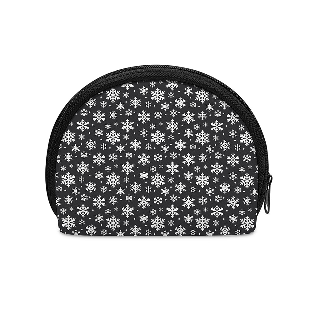 White And Grey Snowflake Pattern Print Coin Purse