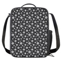 White And Grey Snowflake Pattern Print Crossbody Lunch Bag