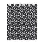 White And Grey Snowflake Pattern Print Curtain
