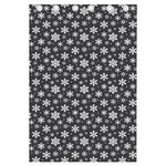 White And Grey Snowflake Pattern Print Curtain