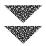 White And Grey Snowflake Pattern Print Dog Bandana