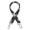 White And Grey Snowflake Pattern Print Dog Seat Belt