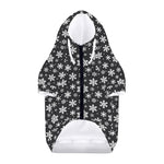 White And Grey Snowflake Pattern Print Dog Zip Up Hoodie