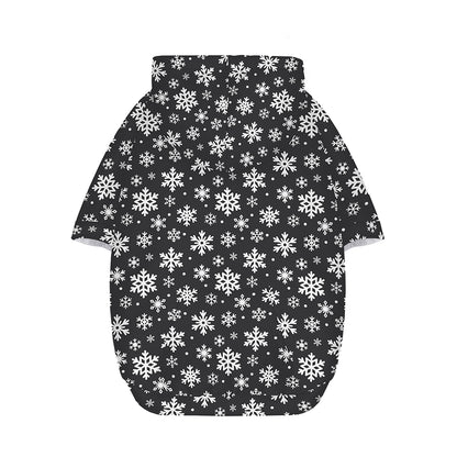 White And Grey Snowflake Pattern Print Dog Zip Up Hoodie