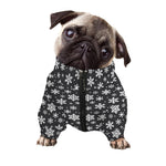 White And Grey Snowflake Pattern Print Dog Zip Up Jacket