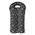 White And Grey Snowflake Pattern Print Double Neoprene Wine Tote