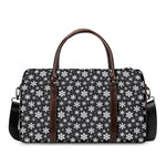 White And Grey Snowflake Pattern Print Duffle Bag