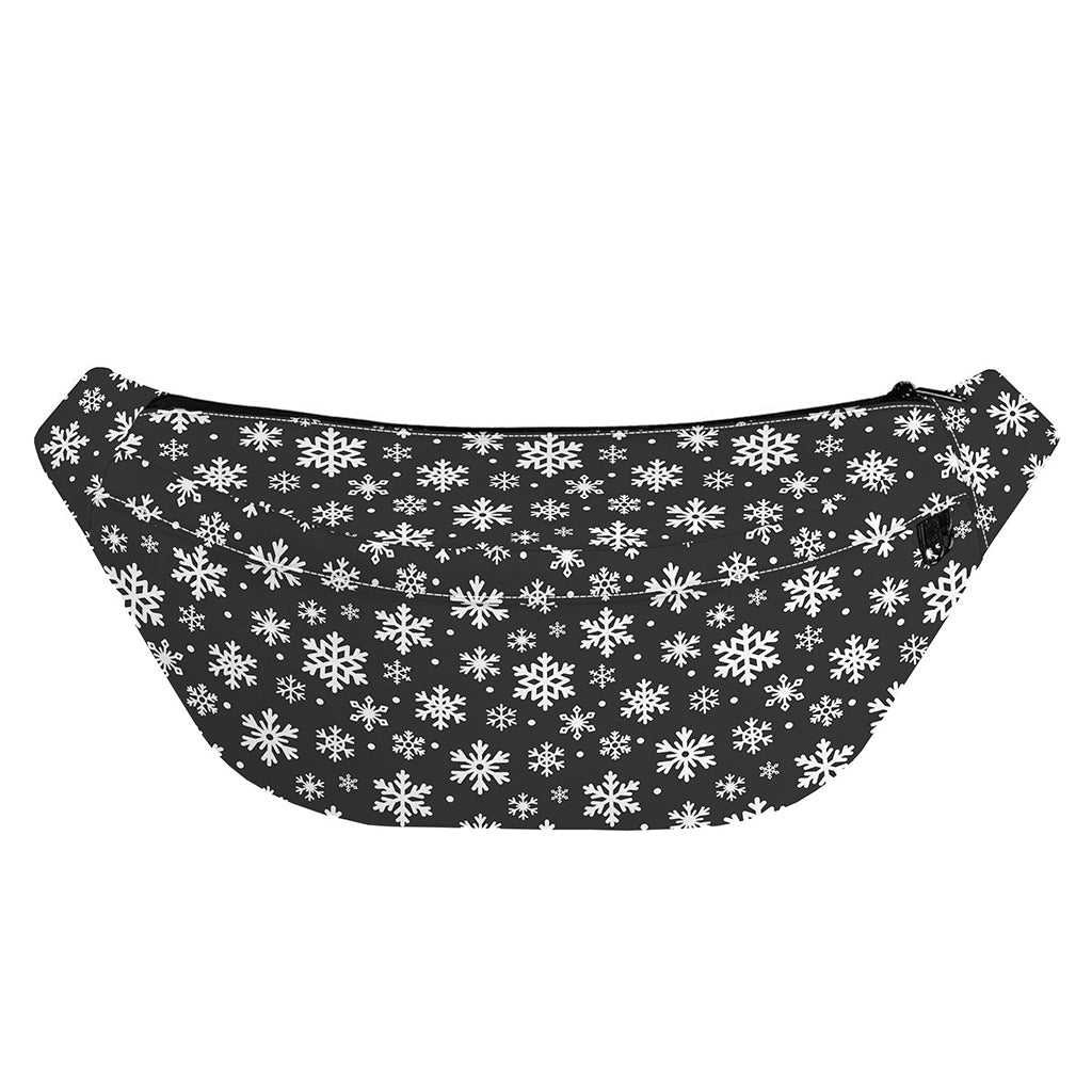 White And Grey Snowflake Pattern Print Fanny Pack