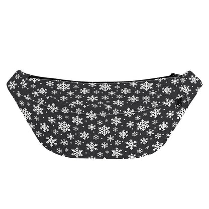 White And Grey Snowflake Pattern Print Fanny Pack