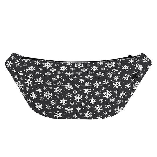 White And Grey Snowflake Pattern Print Fanny Pack