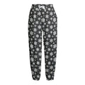 White And Grey Snowflake Pattern Print Fleece Lined Knit Pants