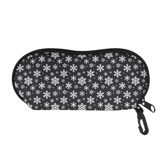 White And Grey Snowflake Pattern Print Glasses Case