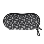 White And Grey Snowflake Pattern Print Glasses Case