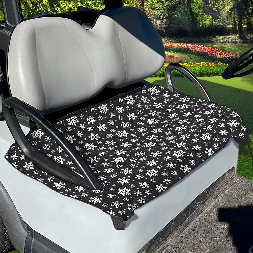 White And Grey Snowflake Pattern Print Golf Cart Seat Cover