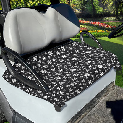 White And Grey Snowflake Pattern Print Golf Cart Seat Cover