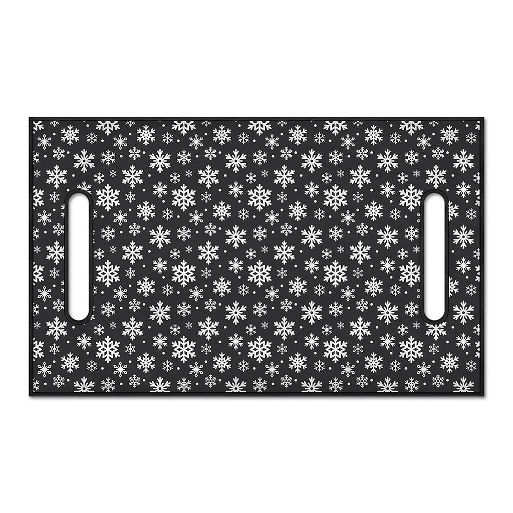 White And Grey Snowflake Pattern Print Golf Cart Seat Cover