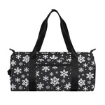 White And Grey Snowflake Pattern Print Gym Bag