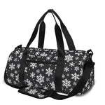 White And Grey Snowflake Pattern Print Gym Bag