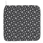 White And Grey Snowflake Pattern Print Hand Towel