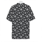 White And Grey Snowflake Pattern Print Hawaiian Shirt