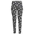 White And Grey Snowflake Pattern Print High-Waisted Pocket Leggings