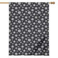 White And Grey Snowflake Pattern Print House Flag