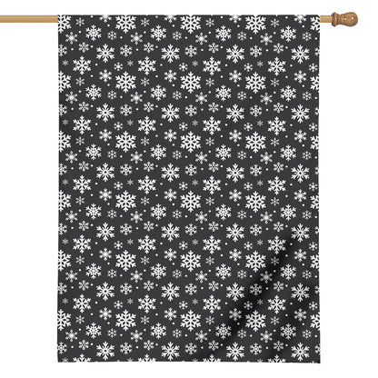 White And Grey Snowflake Pattern Print House Flag
