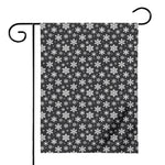 White And Grey Snowflake Pattern Print House Flag