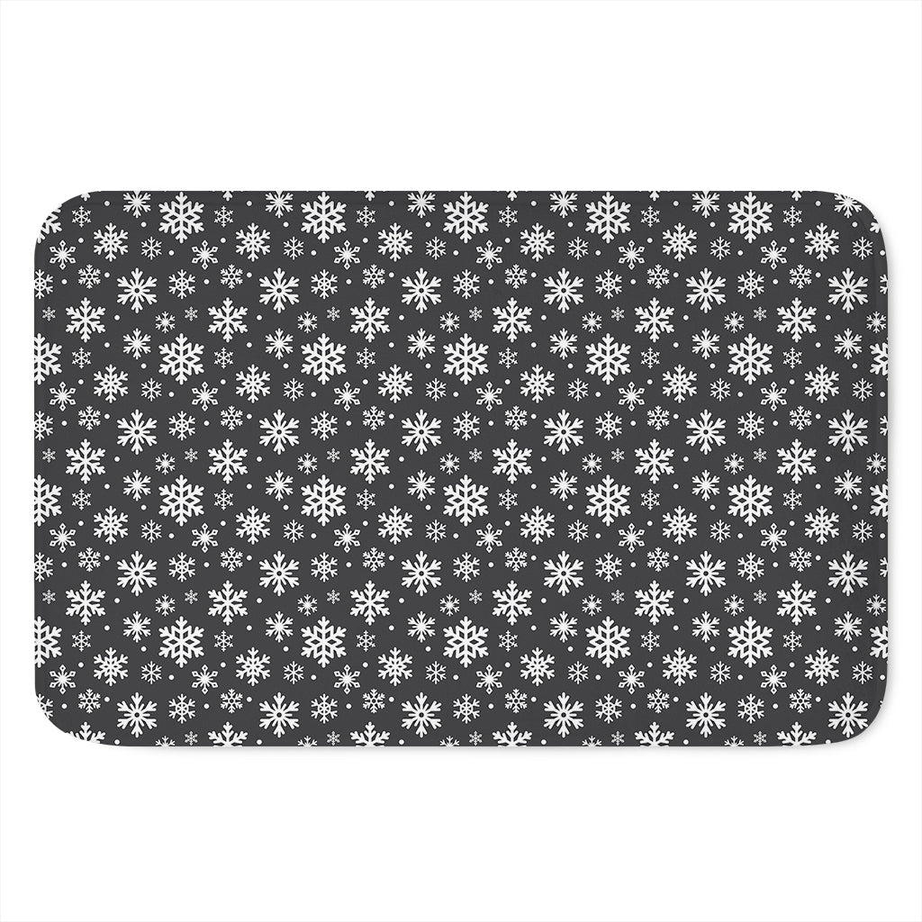 White And Grey Snowflake Pattern Print Indoor Door Mat