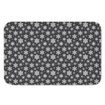 White And Grey Snowflake Pattern Print Indoor Door Mat