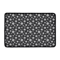 White And Grey Snowflake Pattern Print Kitchen Mat