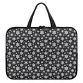 White And Grey Snowflake Pattern Print Laptop Sleeve With Handle